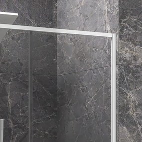 Porta doccia 140 cm colore bianco vetro 6 mm altezza 200h | KLA4000B - KAMALU