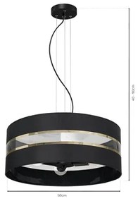Lampadario su filo ULTIMO 3xE27/60W/230V nero