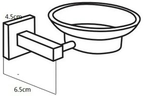 Porta sapone a muro in vetro satinato con supporto cromato Rock