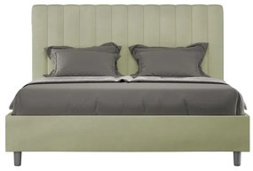 Letto matrimoniale e rete 160x200 in microfibra tč verde Agueda