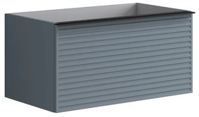 Mobile da bagno sotto lavabo Pixel stripes blu laccato opaco L 80 x H 40 x P 45.5 cm 1 cassetto, lavabo non incluso
