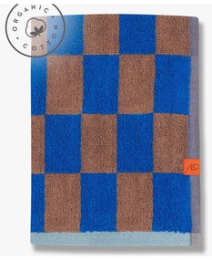 Telo da bagno in cotone biologico blu-marrone 70x133 cm Retro - Mette Ditmer Denmark