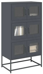 Credenza Antracite 68x39x123 Cm Acciaio /
