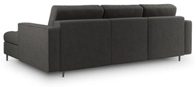 Divano letto angolare grigio scuro, angolo destro Santo - Milo Casa