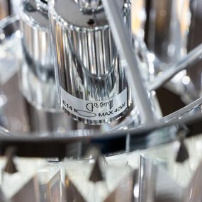 Brilagi - LED Lampadario di cristallo a sospensione con catena MOZART 4xE14/40W/230V cromo lucido