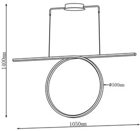 Lampadario LED sospeso su cavo ODETTA LED/42W/230V 4000K nero