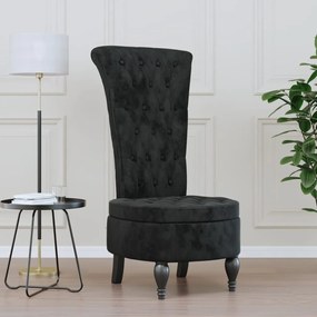 Sedia Schienale Alto Design con Bottoni in Velluto Elegante e Raffinata, Nero