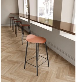 Sedia da bar marrone cognac in pelle Flamingo Bull – LIND DNA