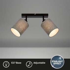 Briloner 2078-024 - Faretto SPOTLIGHT 2xE27/25W/230V grigio/nero