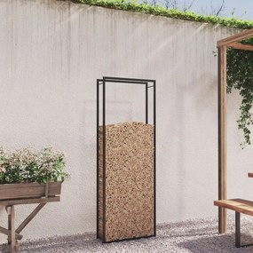 Portalegna Nero Opaco 80x28x222 Cm İn Acciaio /