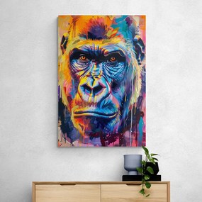 Stampa su tela – Gorilla con imitazione di pittura