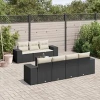 Set Divani da Giardino con Cuscini 8 pz Nero in Polyrattan 3254663