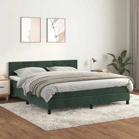 Giroletto A Molle Con Materasso Verde Scuro 160x200 Cm Velluto /
