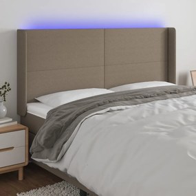 Testiera A Led Tortora 163x16x118/128 Cm İn Tessuto /
