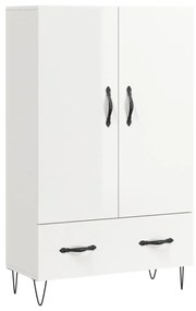 Credenza bianco lucido 69,5x31x115 cm in legno multistrato