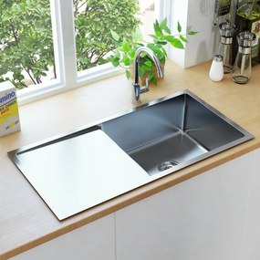 Lavello Da Cucina Lavorato A Mano İn Acciaio Inox /