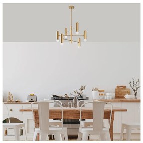 Lampadario dorato con paralume in metallo Gharib – Opviq lights