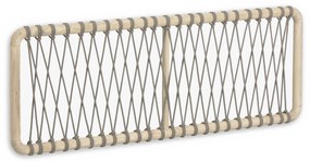 Kave Home - Testiera Aberash in massello di mindi e corda grigia per letto da 160 cm