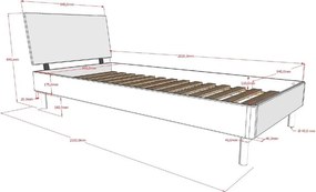 Letto singolo bianco in faggio massiccio con rete inclusa 90x200 cm Forrest – Vipack