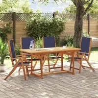 Set Pranzo da Giardino 5pz Legno Massello di Acacia e Textilene 3279310