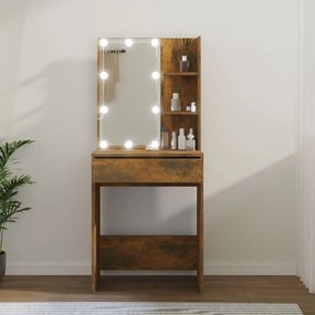 Toeletta Con Led Rovere Fumo 60x40x140 Cm /