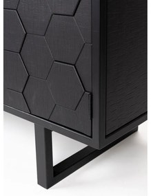 Cassettiera bassa in pino nero 140x58 cm Linc - White Label