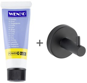 Gancio autoportante in acciaio inox nero opaco Bosio - Wenko