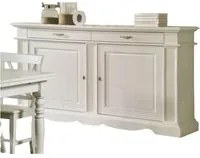 Madia credenza classica in legno 2 porte shabby bianco 210x55x115