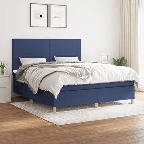 Giroletto A Molle Con Materasso Blu 160x200 Cm İn Tessuto /
