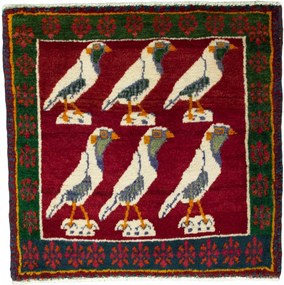 Gabbeh Tappeto persiano 60x60 Rosso (Iran) Annodato A Mano