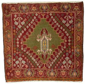 Shiraz Tappeto 60 x 60 Rosso (Iran) Annodato A Mano
