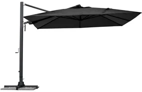Ombrellone decentrato nero Sombra NATERIAL L 298 x 298 cm con telo grigio