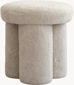 Sgabello fatto a mano con rivestimento in pelle di pecora Big