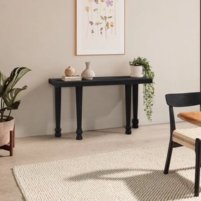 Tavolo consolle nero in mango massiccio 40x130 cm Inaya – MOME