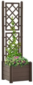 Fioriera da Giardino con Graticcio 43x43x142 cm PP Mocca