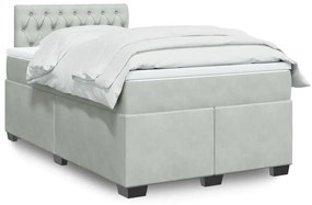 Giroletto A Molle Con Materasso Grigio Chiaro 120x190cm Velluto /
