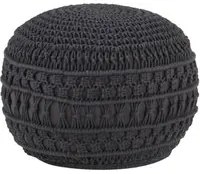 Pouf Lavorato a Mano Macram Antracite 45x30 cm in Cotone cod mxl 70123