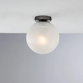 Plafoniera Contemporanea Olaf Metallo Cromo Nero 1 Luce E27