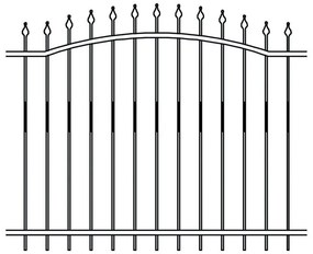 Recinzione palizzata ad arco in ferro zincato grigio L 200 x H 106 cm