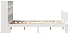 Letto libreria senza materasso bianco 140x190 cm legno di pino