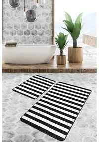 Tappetini da bagno bianco-nero in set da 2 100x60 cm - Minimalist Home World