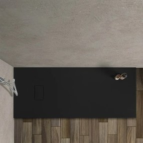 Piatto doccia 80x170 in resina nero effetto pietra riducibile Agorà