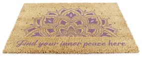 Zerbino in fibra di cocco 40x60 cm Find Your Inner Peace - Artsy Doormats