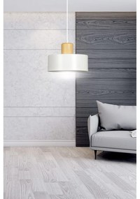 Lampadario a Sospensione in Acciaio e Legno TORIN 1 Nero/Bianco E27 Colore del corpo Bianco