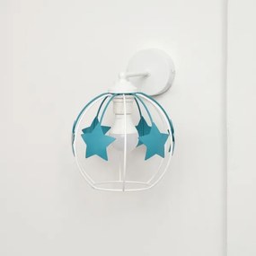 Applique per bambini STARS 1xE27/15W/230V turchese/bianco