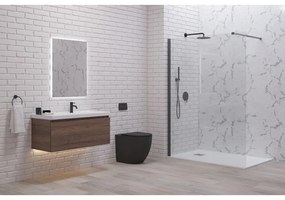 Kamalu - Parete doccia walk in 70 cm con profilo gun metal | KW-100GM