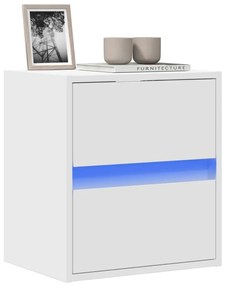 Mobile Tv A Parete Con Luci Led Bianco 41x31x45 Cm /