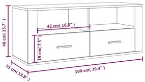 Mobile per TV Grigio Cemento 100x35x40 cm Legno Multistrato