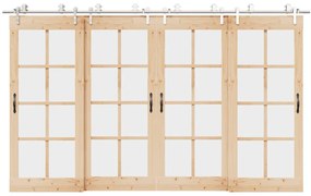 Kit Binari Porta Scorrevole 366 Cm Acciaio Inossidabile Argento /
