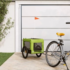 Rimorchio Da Bici Per Animali Verde E Nero Oxford E Ferro /